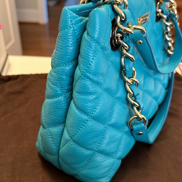 KATE SPADE Sm Maryanne Gold Coast mid teal hand bag quilted original dust bag - Picture 10 of 16